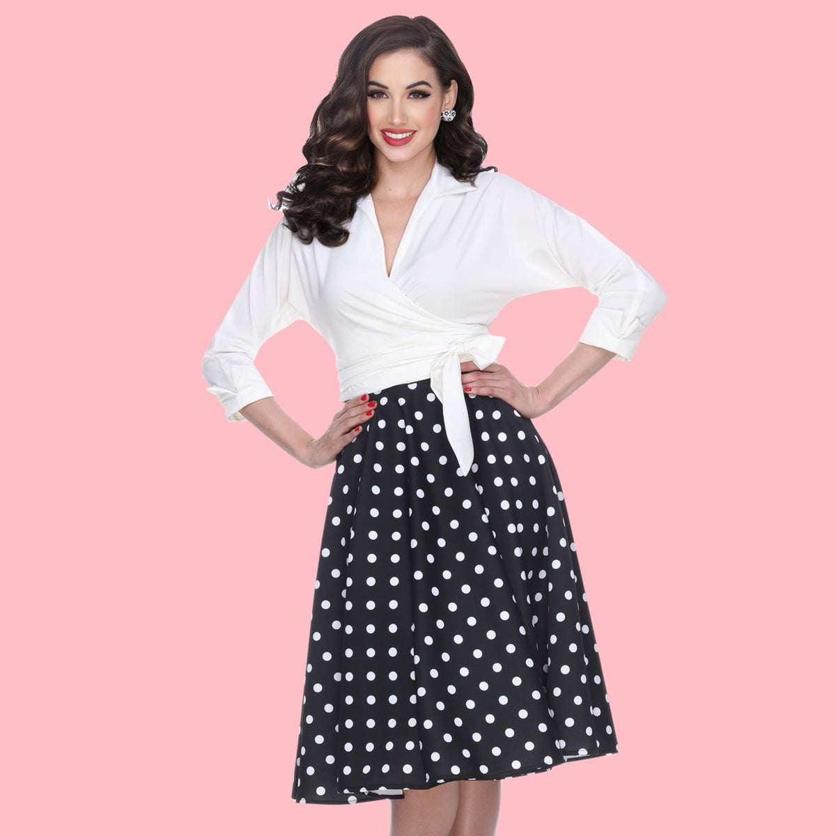 Swing Skirt in Black Polka Dot – Kinny & Howie Retro