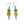 K&H Hand Painted Tiki Pineapple Dangle Earrings