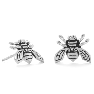 Be the Buzz! Oxidized Buzzing Bee Stud Earrings
