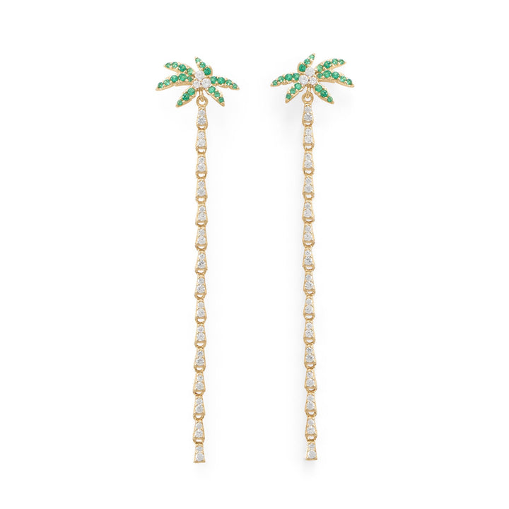 Coconut Palm Tree Gold Plated Earrings
