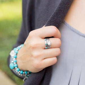 Cultured Freshwater Pearl and Turquoise Ring