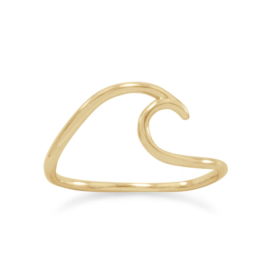 14 Karat Gold Plated Wave Ring 