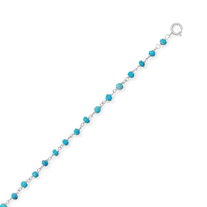 Blue Sea Turquoise Bead Sterling silver anklet