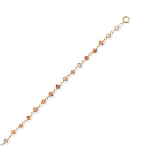 Pink opal bead 14 karat gold filled anklet