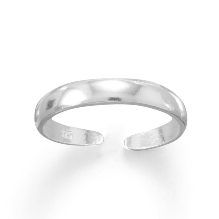 Thin Band Sterling Silver Adjustable Size Toe Ring