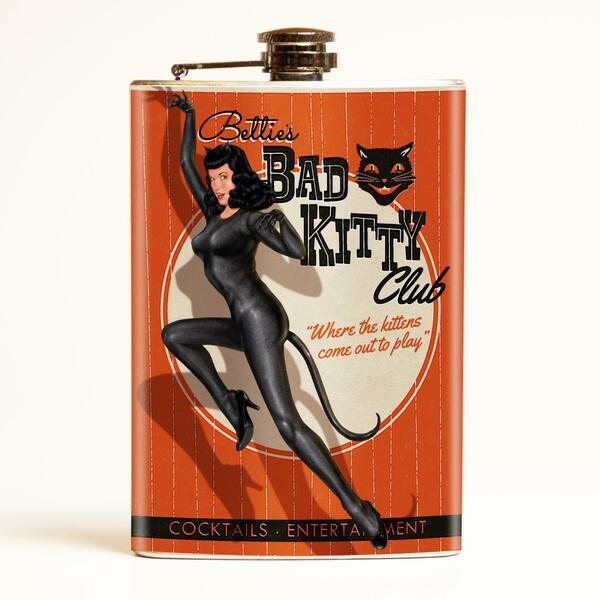 Bettie Page Bad Kitty Drinking Flask
