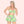 Bettie Page Vintage Style Retro Pin Up Push Up Bikini With Skirt Bottom in Green Tropical Floral Print