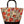 Kinny & Howie Tiki Skull & Roses Bamboo Handle Vintage Style Sparkle Leather Tote Bag
