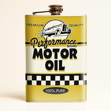 Motor Oil Vintage Style Drinking Flask