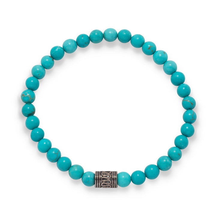 Blue magnesite stackable stretch bracelet