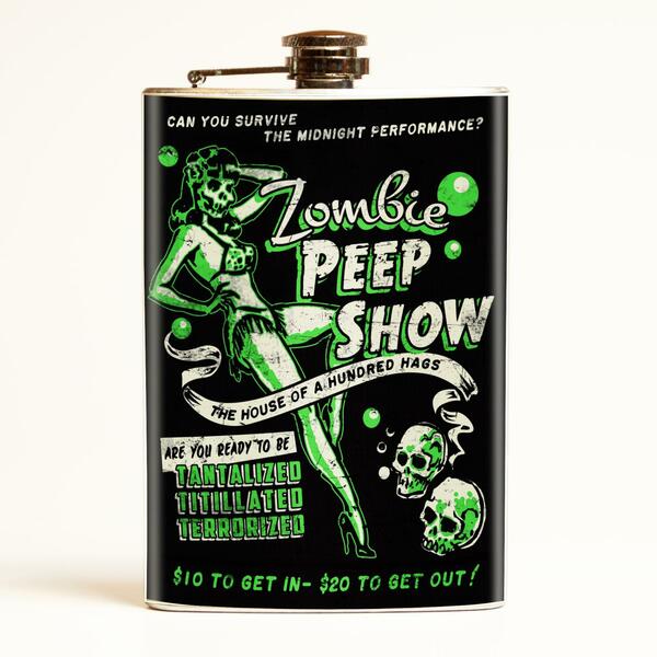 Zombie Peep Show Drinking Flask