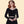 Bettie Page Black Velvet V-Neck Long Sleeve Crop Top