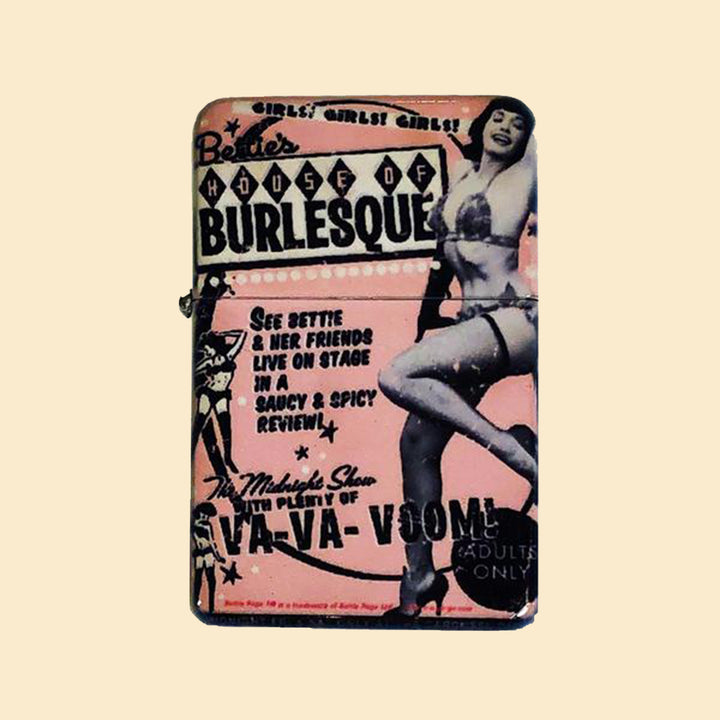 House of Burlesque Windproof Lighter with Tin