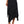 Black Fashion Print Asymmetrical Side Slit Pleated Maxi Skirt