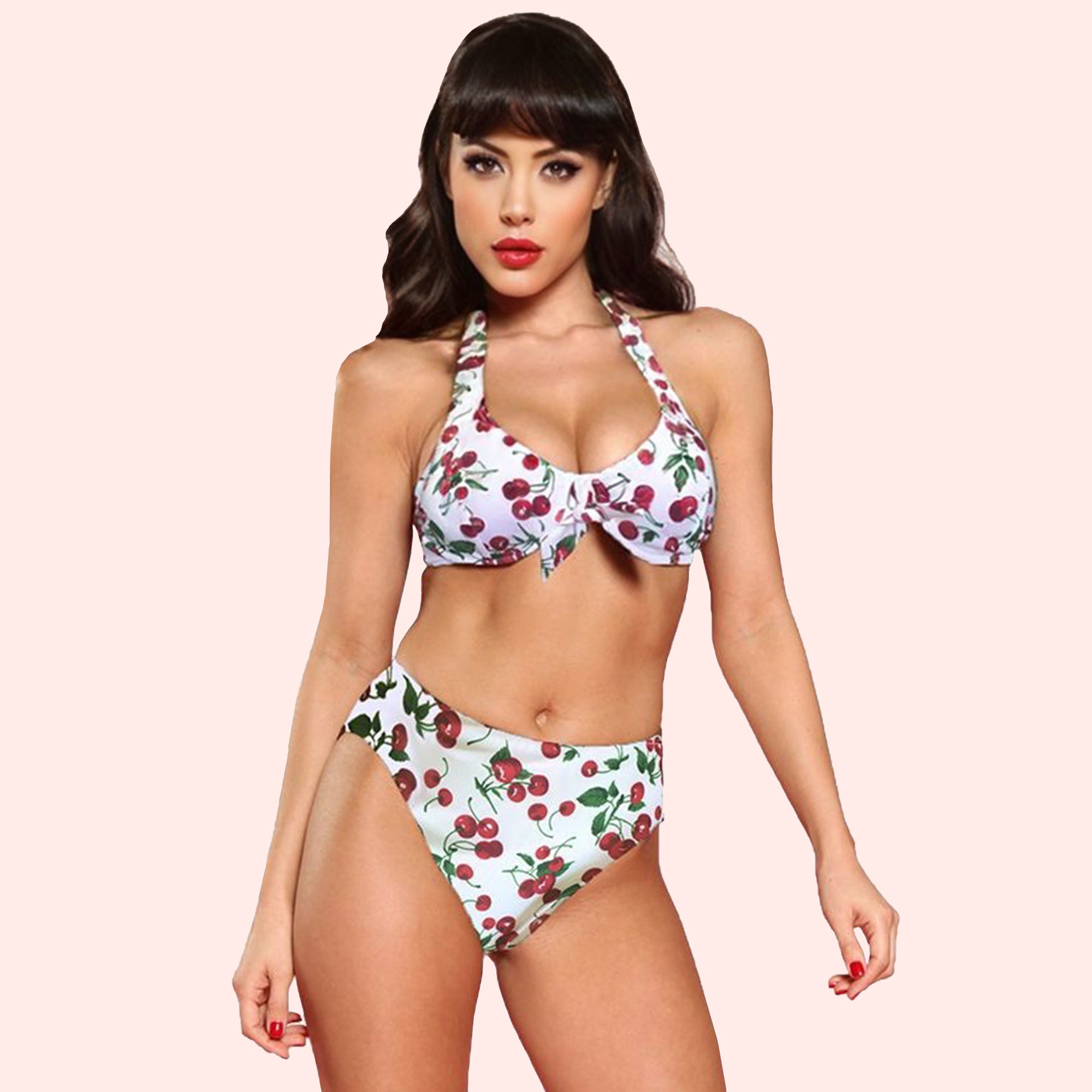 OAVQHLG3B Bikini Sets for Women Swimsuit Women Cherry Printed Cute