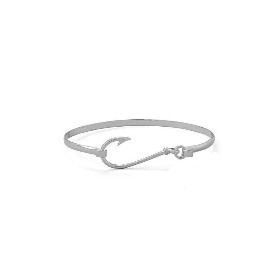 Sterling Silver Fish Hook bangle bracelet