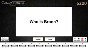 Game of Thrones Season 3 Jeopardy Trivia Game w/ Working Scoreboard