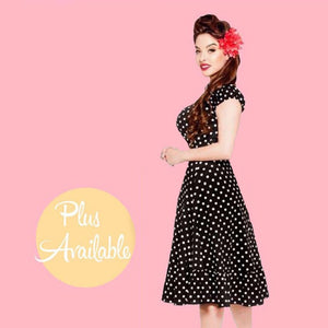 Kinny & Howie 1940's Peasant Cut Polka Dot Dress 5 Colors