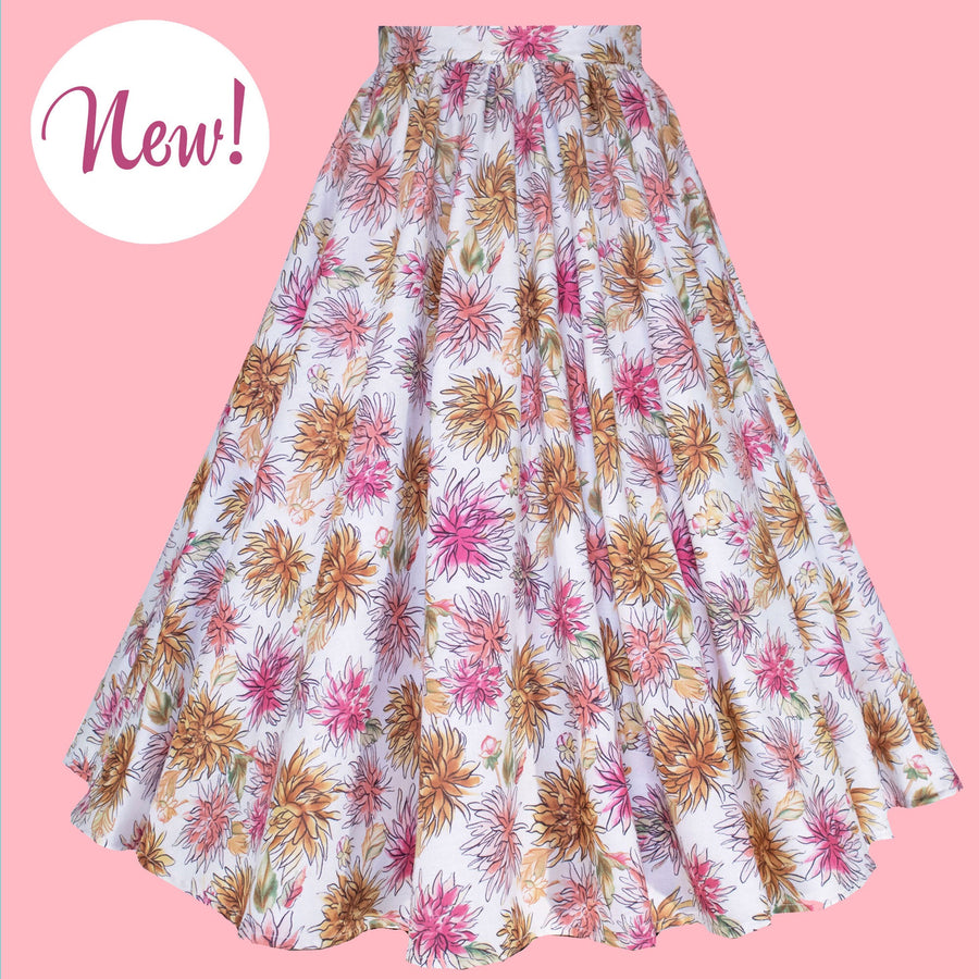 Dahlia Print Swing Circle Skirt