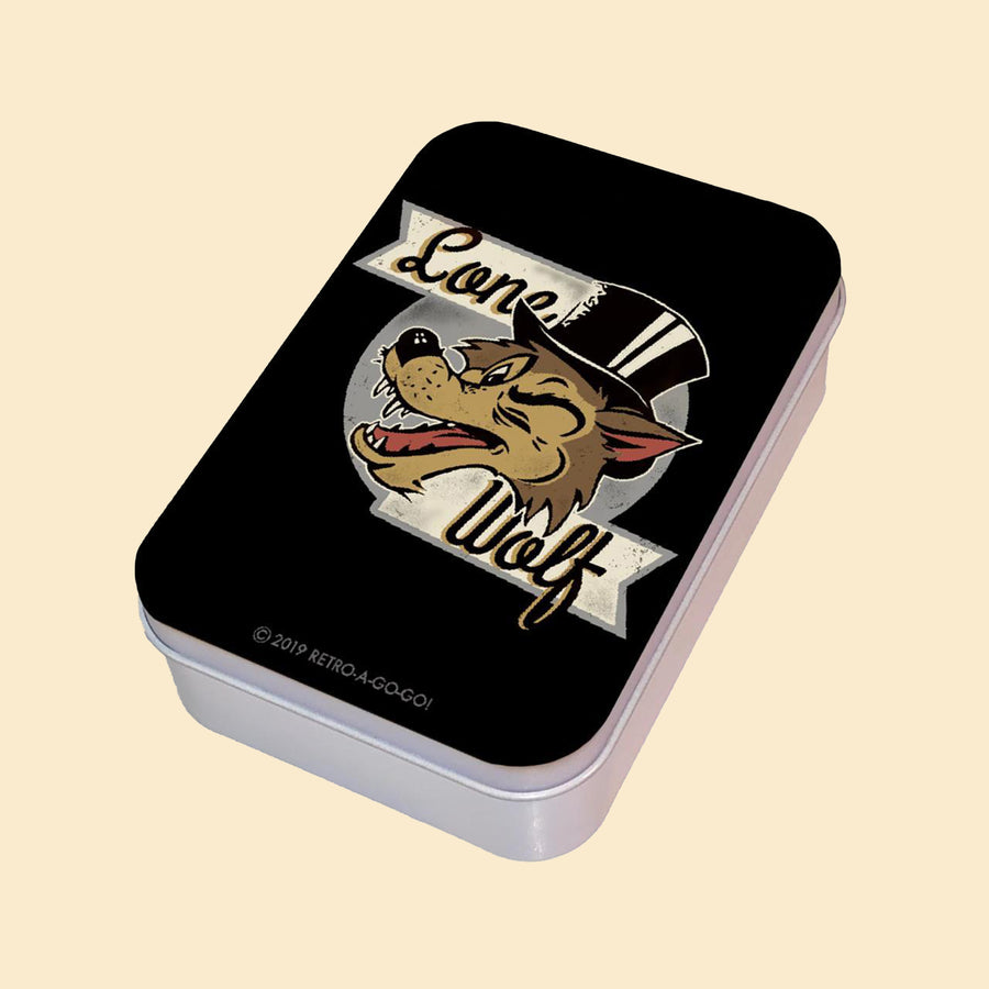 Lone Wolf Windproof Lighter with Tin