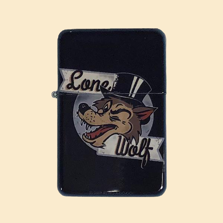 Lone Wolf Windproof Lighter with Tin