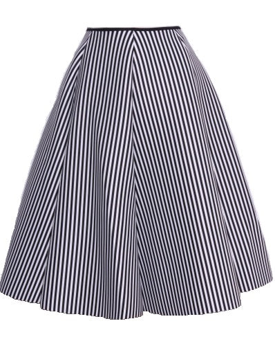 Kinny & Howie Lydia Vintage Style Black & White Stripe Pin Up Rockabilly Circle Skirt