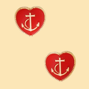 Sea La Vie Earrings in Red and Navy Blue