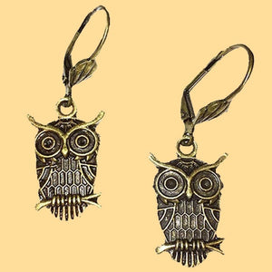 K&H Handmade Bronze Hooters Owl Earrings