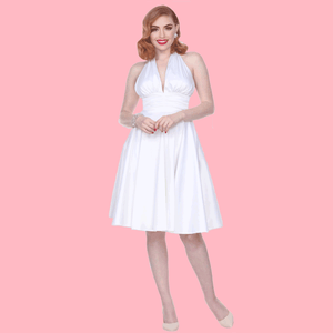 Bettie Page Marilyn Monroe Style Dress in White