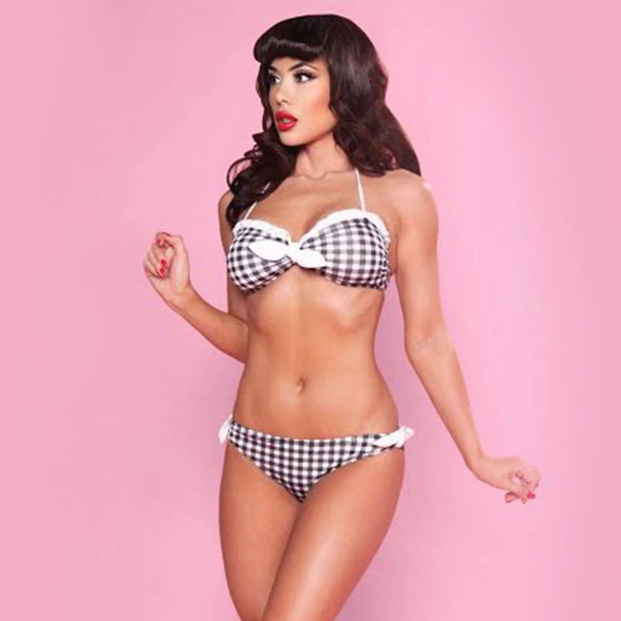 Picnic Gingham Two Piece Set in Black