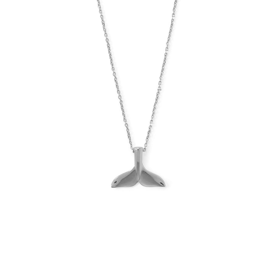 Whale Tail Necklace in Sterling Silver